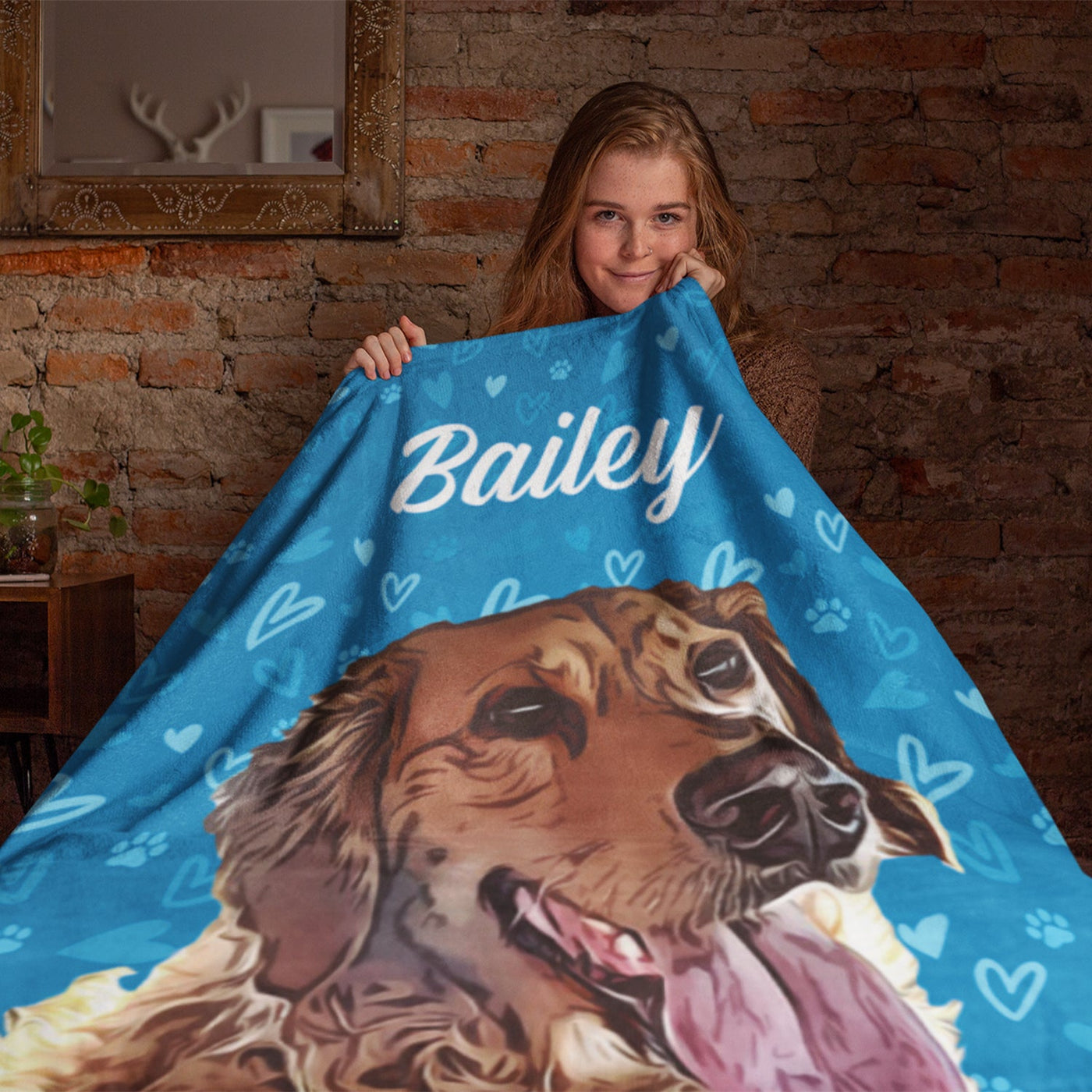 Valentine's Pet Face Blanket