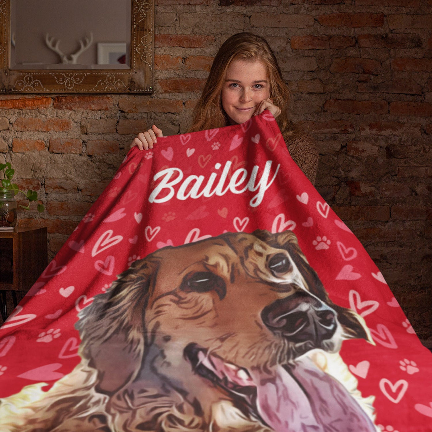 Valentine's Pet Face Blanket