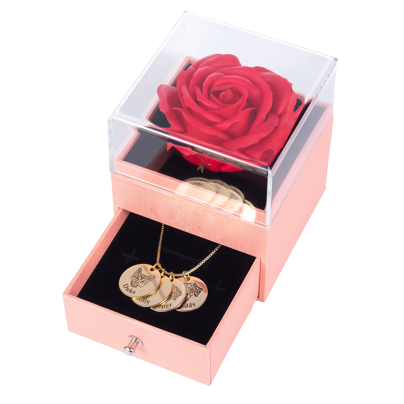 Pet Face Necklace with Furever Rose Box